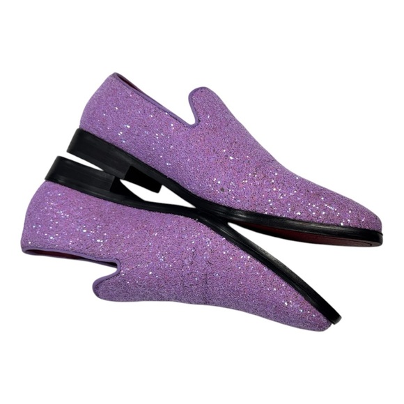 Purple Glitter Size 9.5 Loafers with Bow Tie - Picture 7 of 13